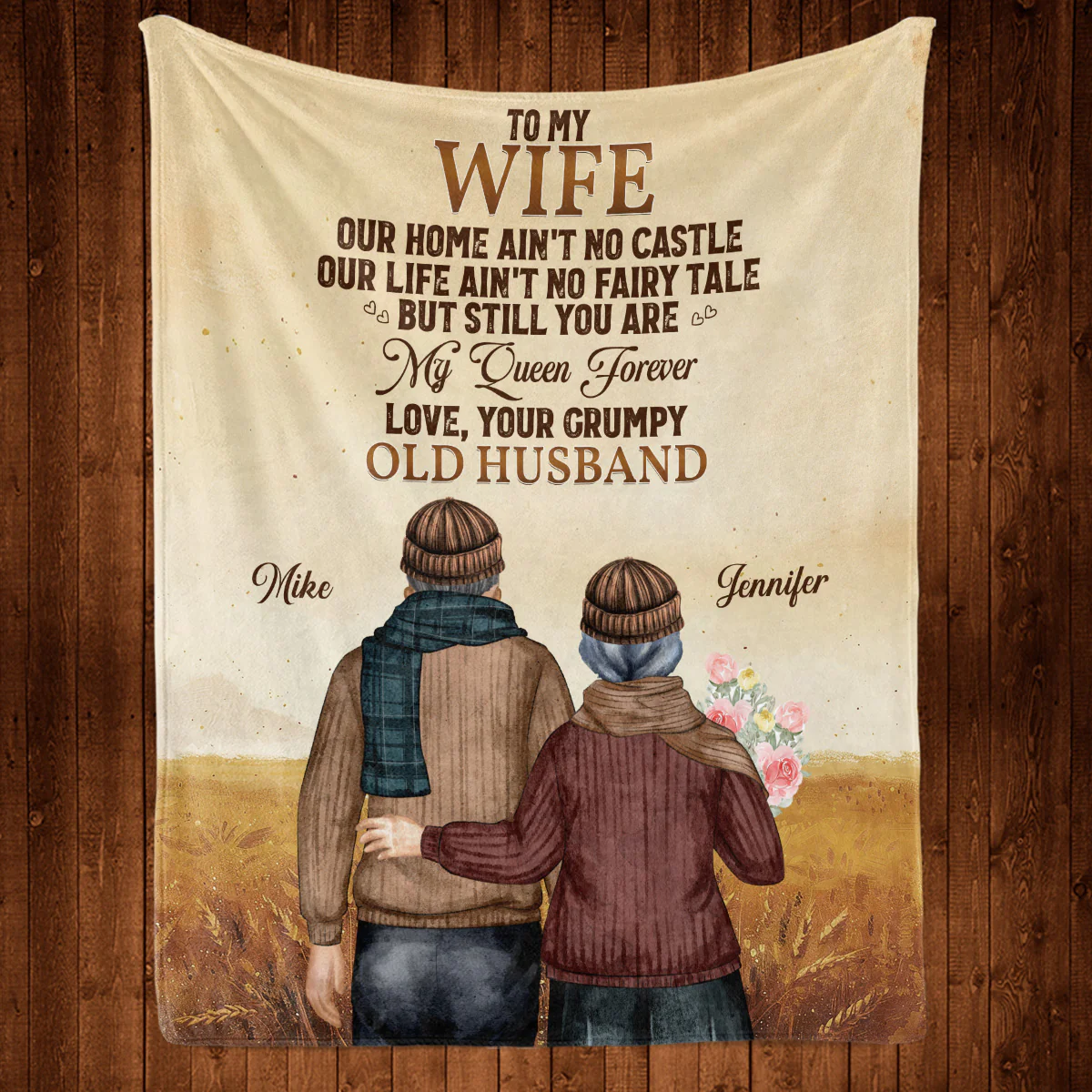 To My Wife You Are My Queen Forever - Personalized Custom Fleece Blanket - Image 2