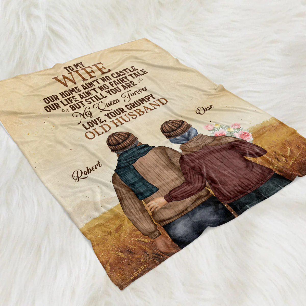 To My Wife You Are My Queen Forever - Personalized Custom Fleece Blanket - Image 3