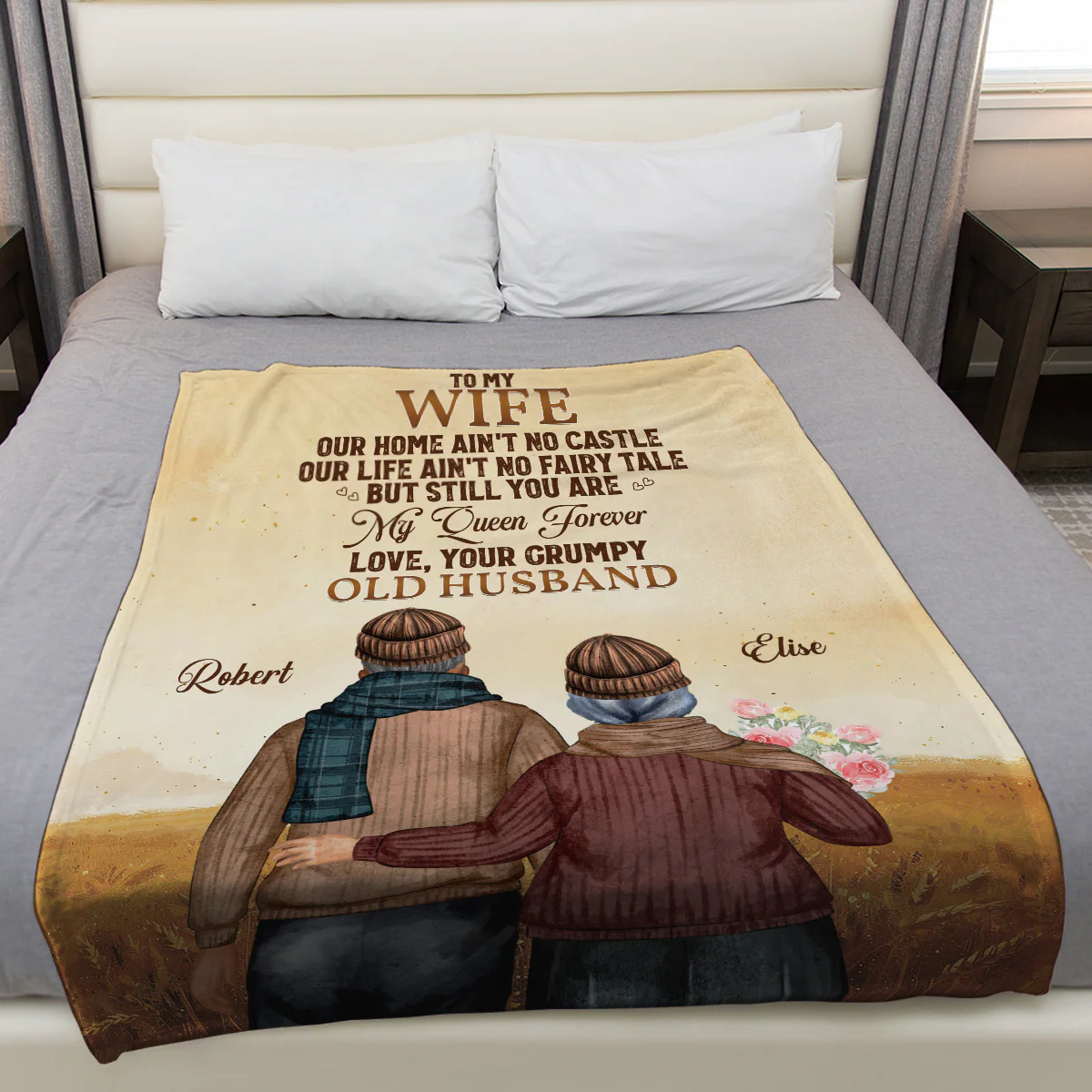 To My Wife You Are My Queen Forever - Personalized Custom Fleece Blanket - Image 4