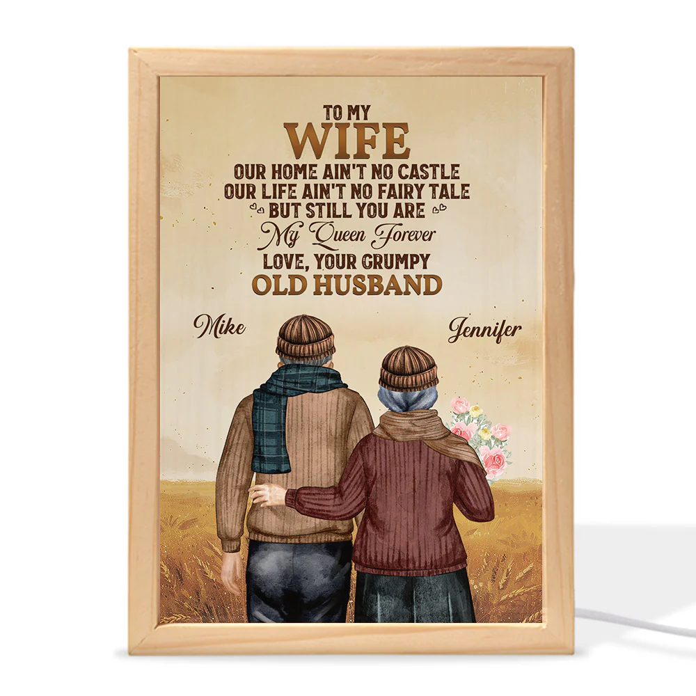 To My Wife You Are My Queen Forever - Personalized Custom Frame Light Box - Image 4