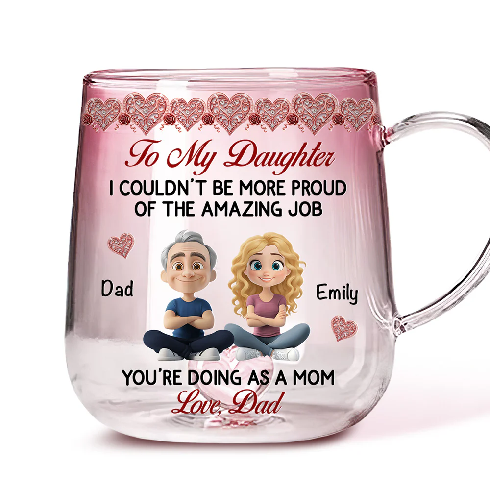 To My Wild Heart Soul - Personalized Custom Pink Gradient Glass Mug