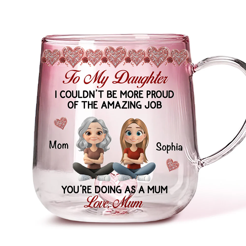 To My Wild Heart Soul - Personalized Custom Pink Gradient Glass Mug - Image 2