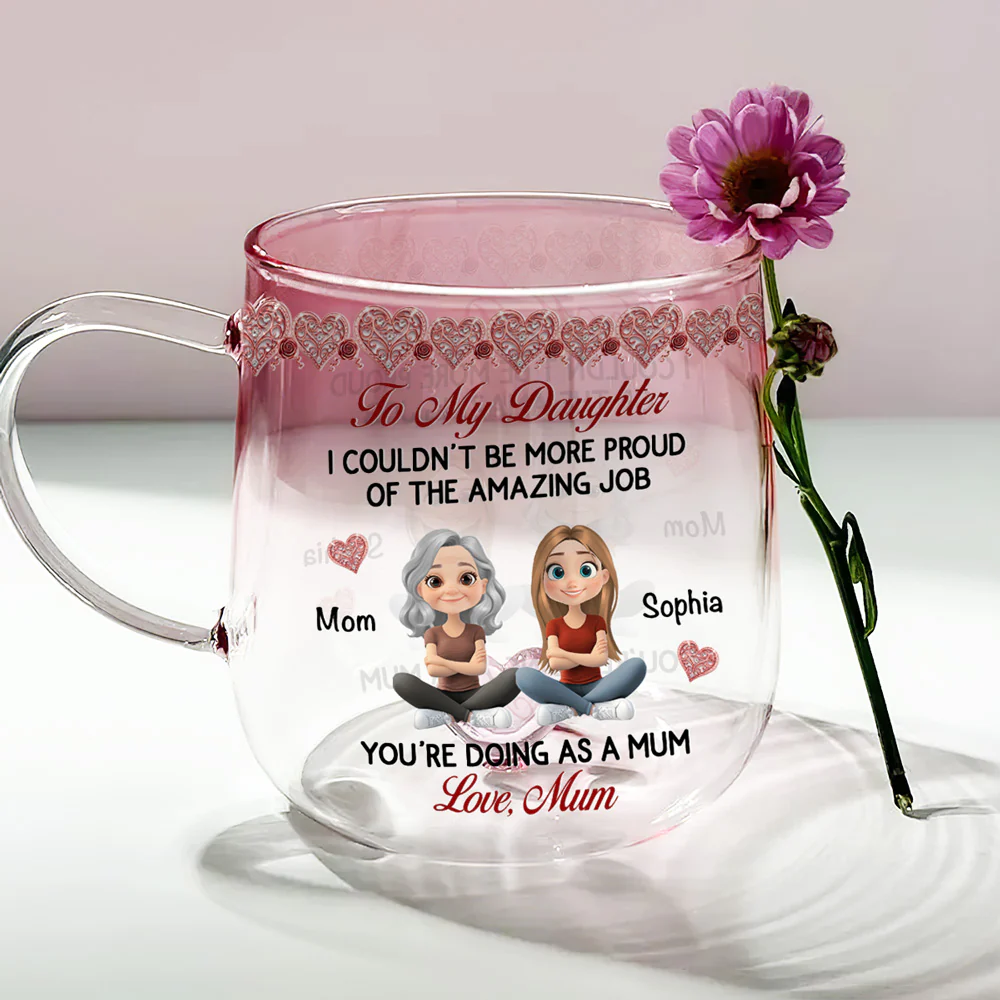 To My Wild Heart Soul - Personalized Custom Pink Gradient Glass Mug - Image 3