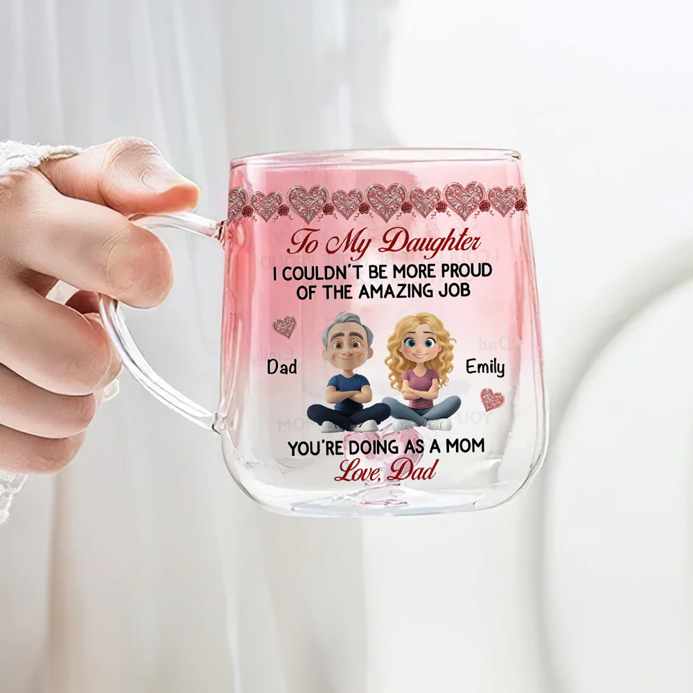 To My Wild Heart Soul - Personalized Custom Pink Gradient Glass Mug - Image 4