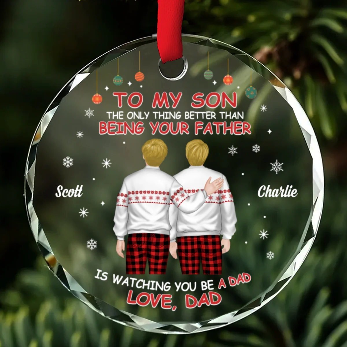 To Our Son We Are Proud Of You - Personalized Custom Glass Ornament - Image 6