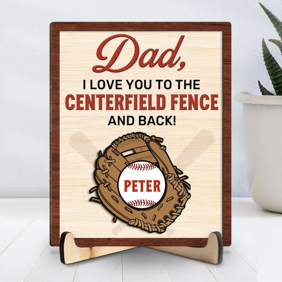 To The Centerfield And Back - Personalized Custom Wooden Plaque - Image 6