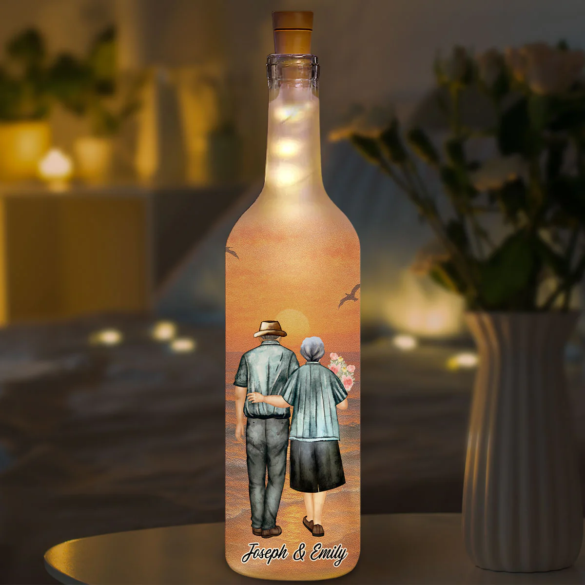 To The End Of Our Life - Personalized Custom Bottle Lamp - Image 3