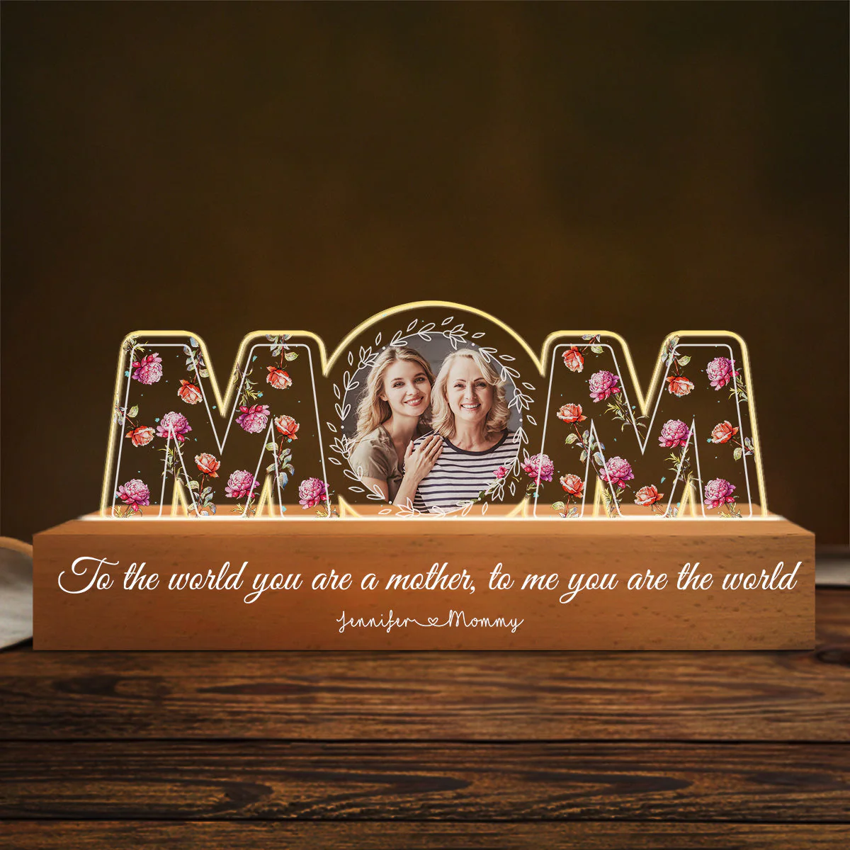 To The Moon And Back For You - Personalized Custom Acrylic Letters 3D LED Night Light - Image 2
