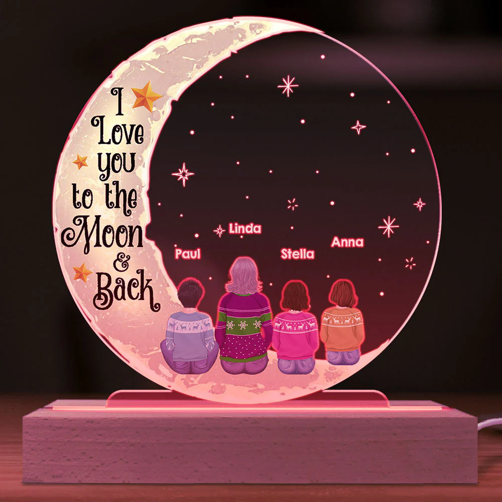 To The Moon And Back - Personalized Custom Acrylic Night Light - Image 5