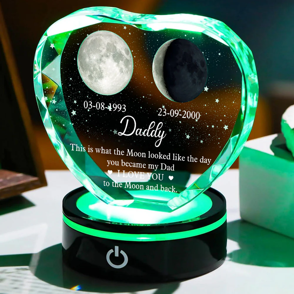 To The Moon And Back - Personalized Custom Crystal Led Light - Image 3