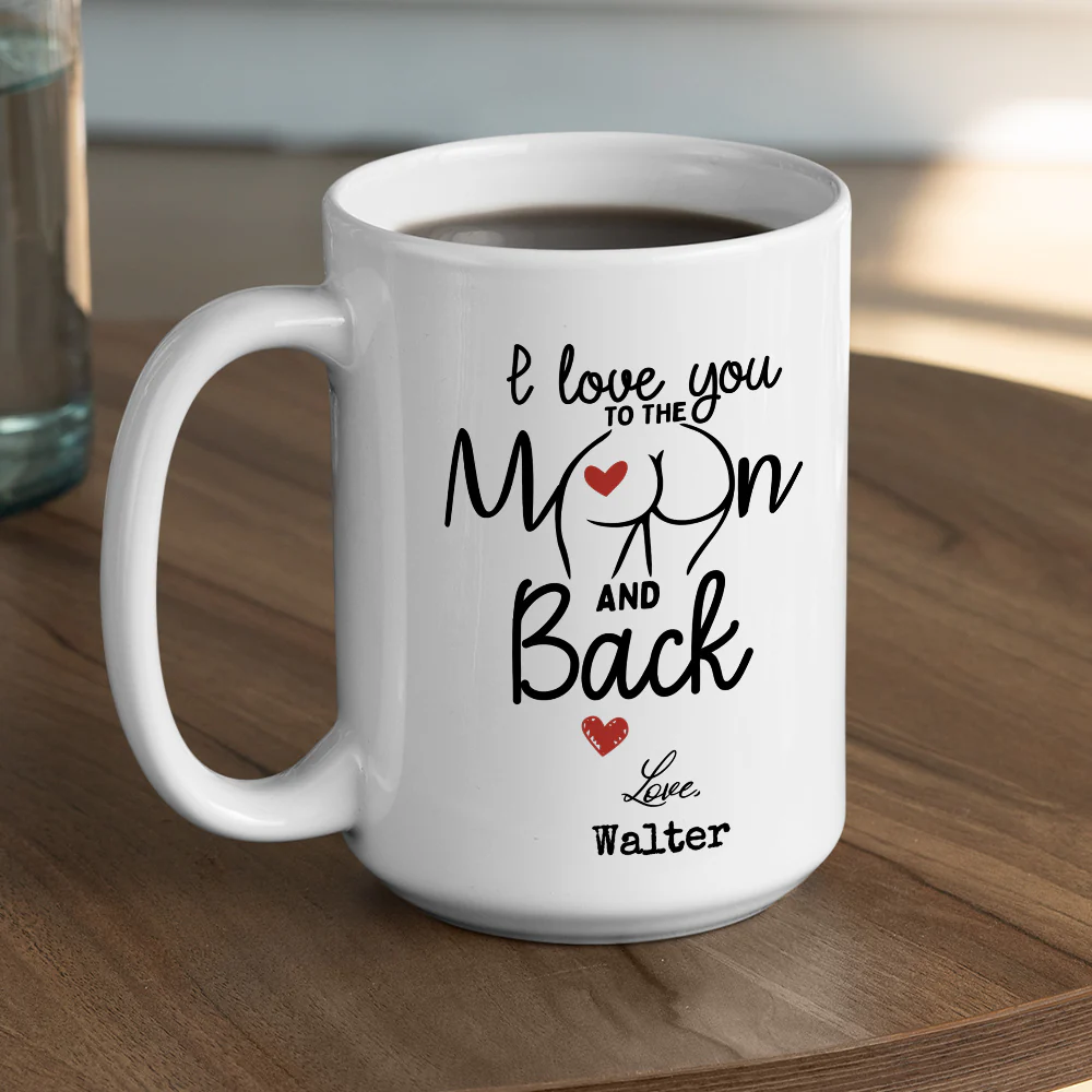 To The Moon - Personalized Custom Coffee Mug - Image 5