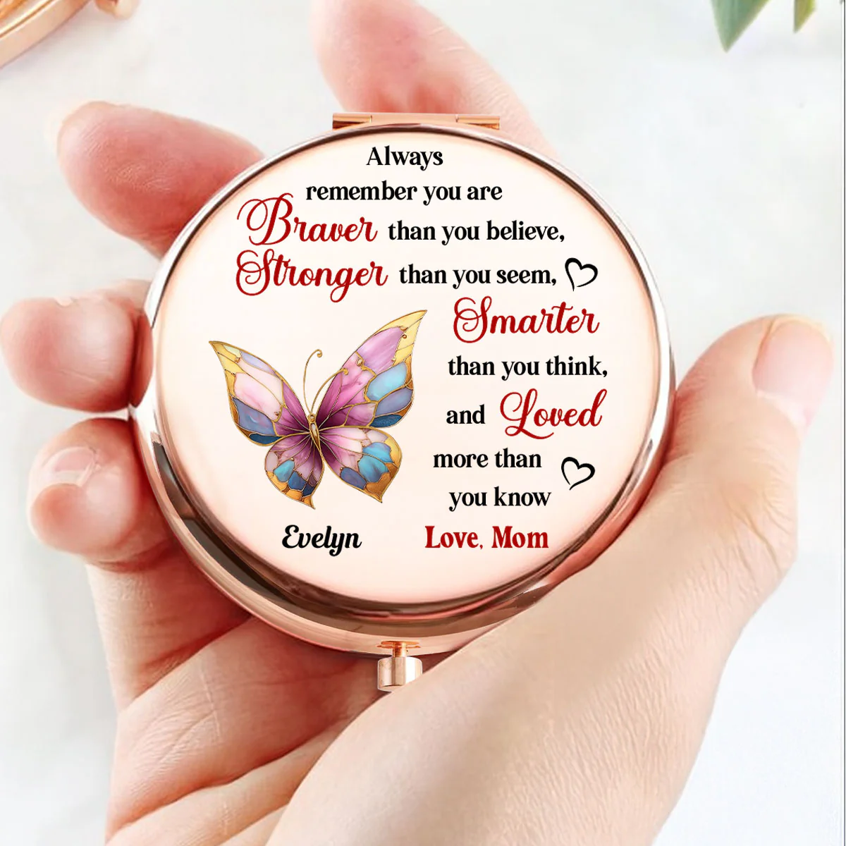 To You My Beautiful Love - Personalized Custom Compact Mirror - Image 2