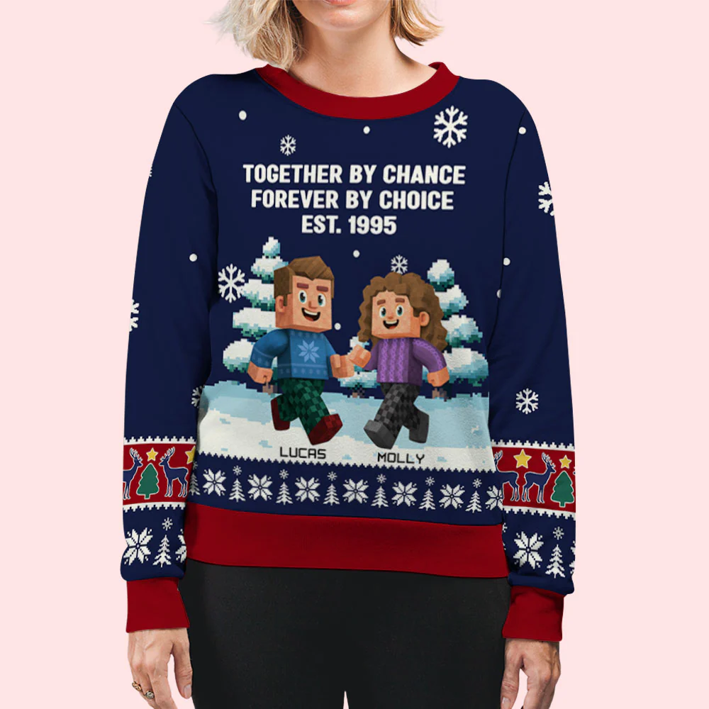 Together By Chance - Personalized Custom All-Over-Print Sweatshirt - Image 2