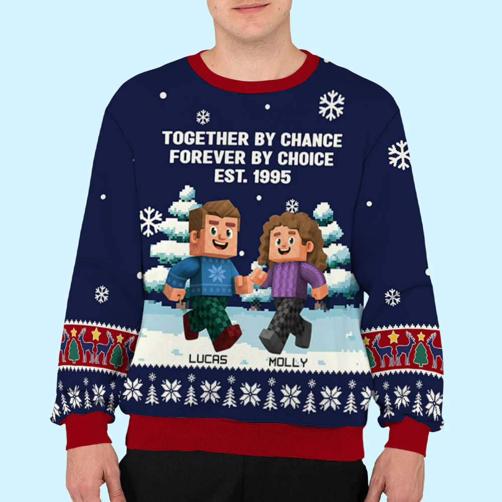 Together By Chance - Personalized Custom All-Over-Print Sweatshirt - Image 4