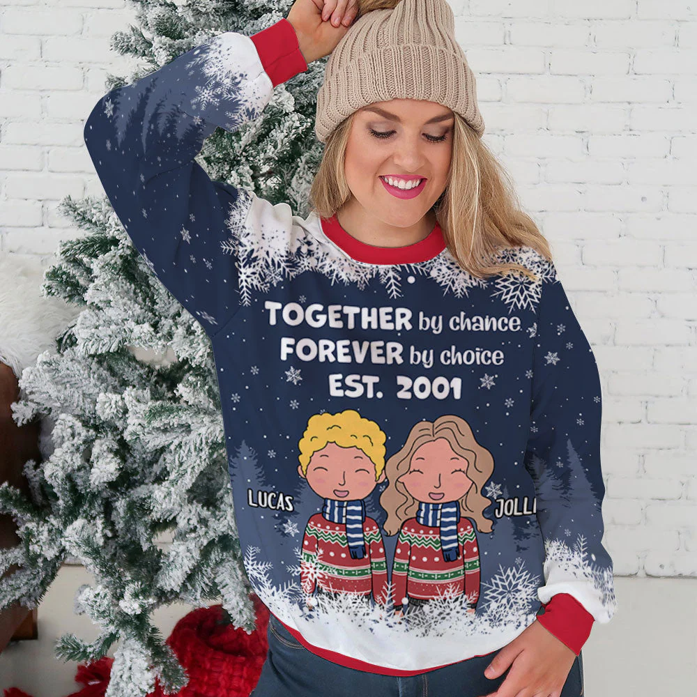 Together By Chance - Personalized Custom All-Over-Print Sweatshirt - Image 3