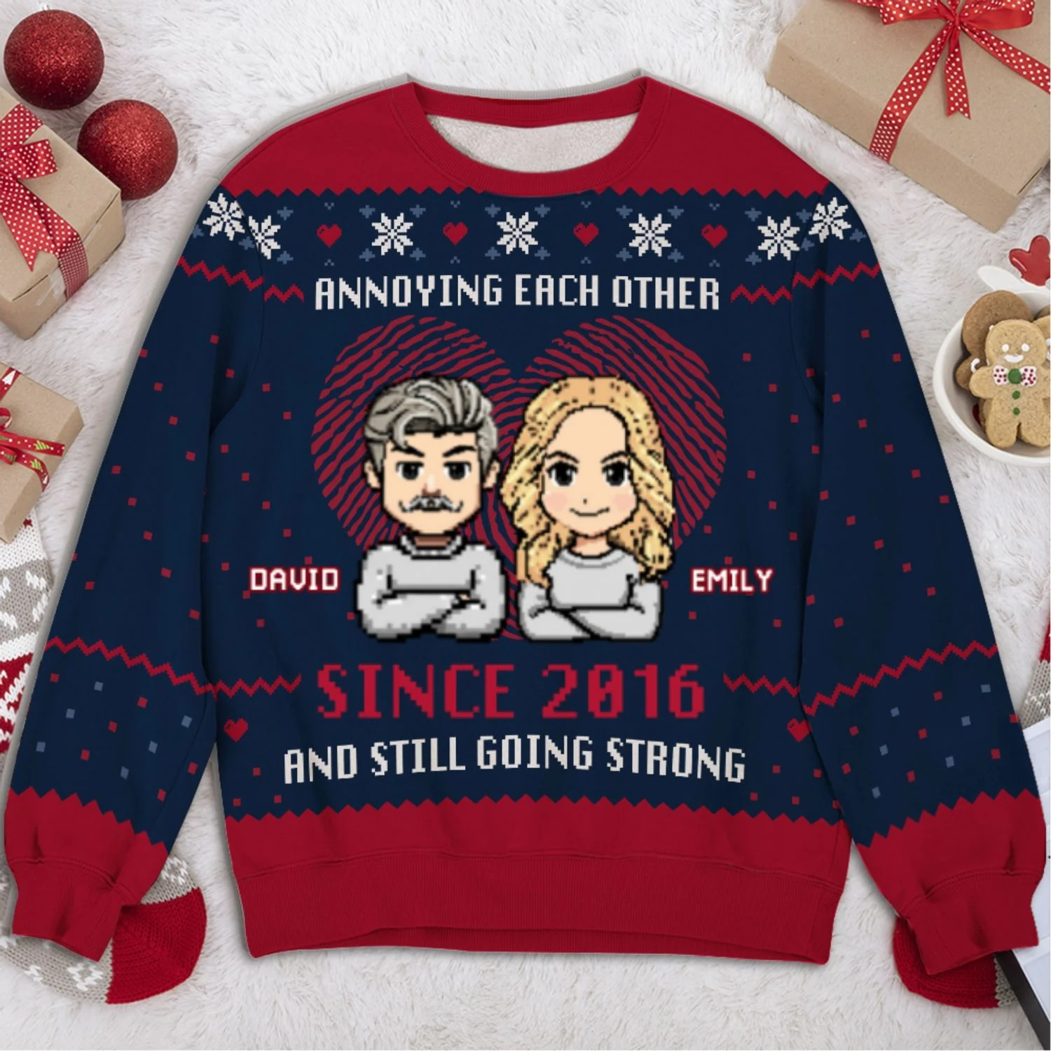 Together Forever Christmas - Personalized Custom All-Over-Print Sweatshirt - Image 7