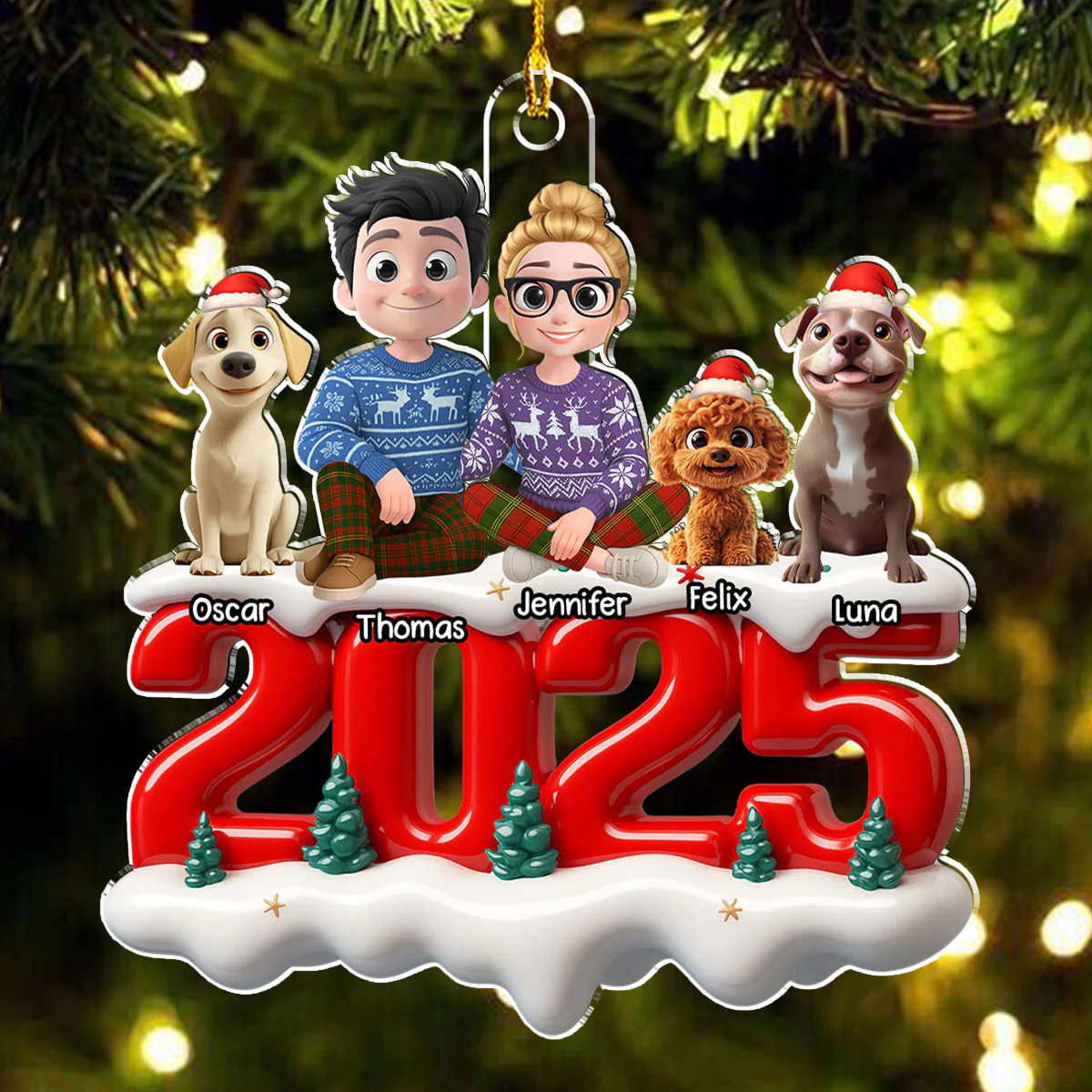 Together Forever Now - Personalized Custom 3D Effect Acrylic Ornament - Image 3
