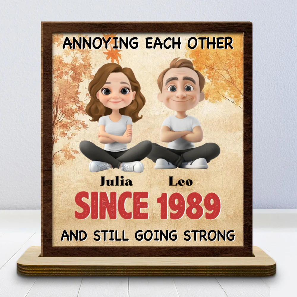 Together Forever - Personalized Custom 2-Layer Wood Plaque With Flat Base - Image 8