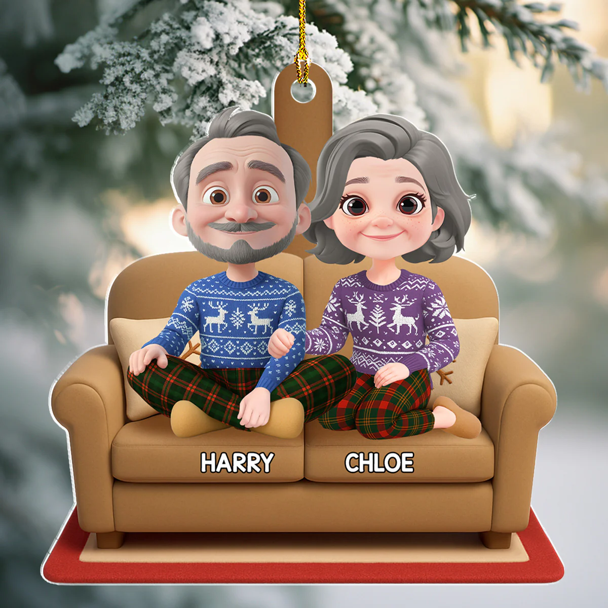 Together Forever - Personalized Custom 3D Effect Acrylic Ornament - Image 2