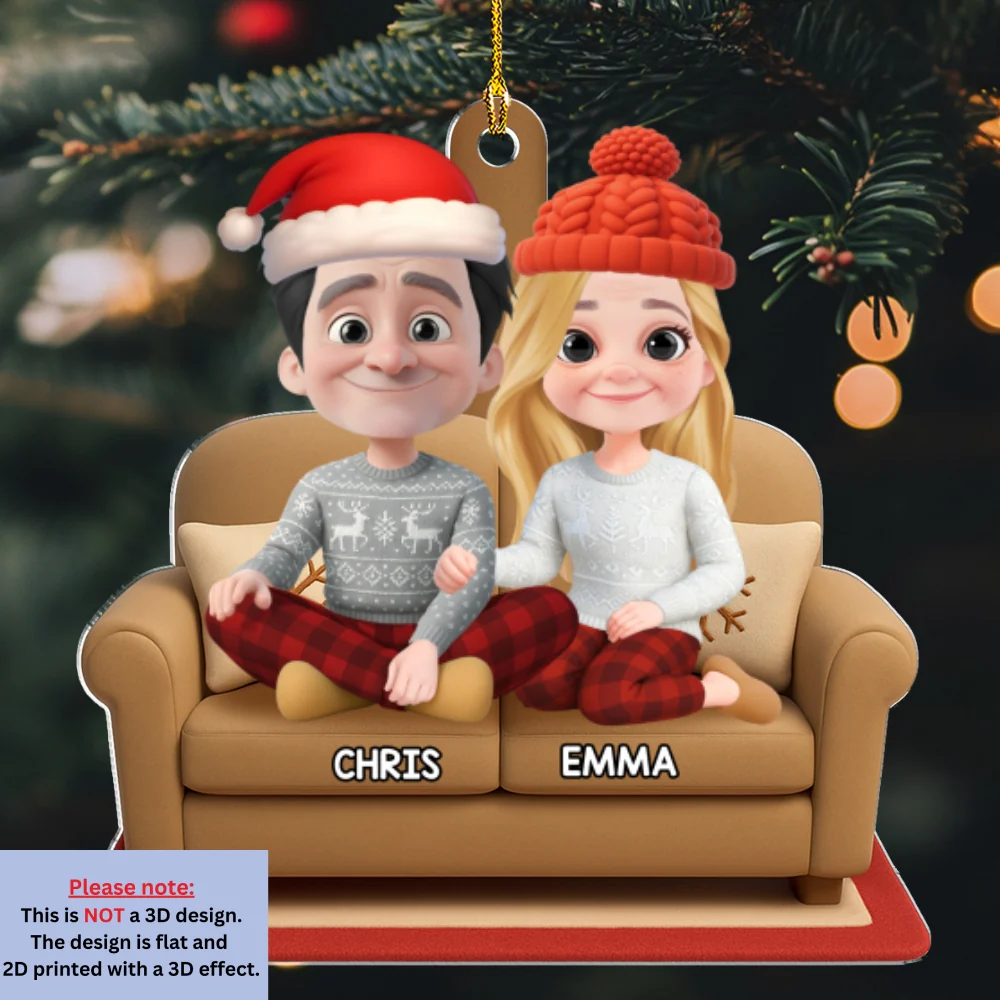 Together Forever - Personalized Custom 3D Effect Acrylic Ornament - Image 6