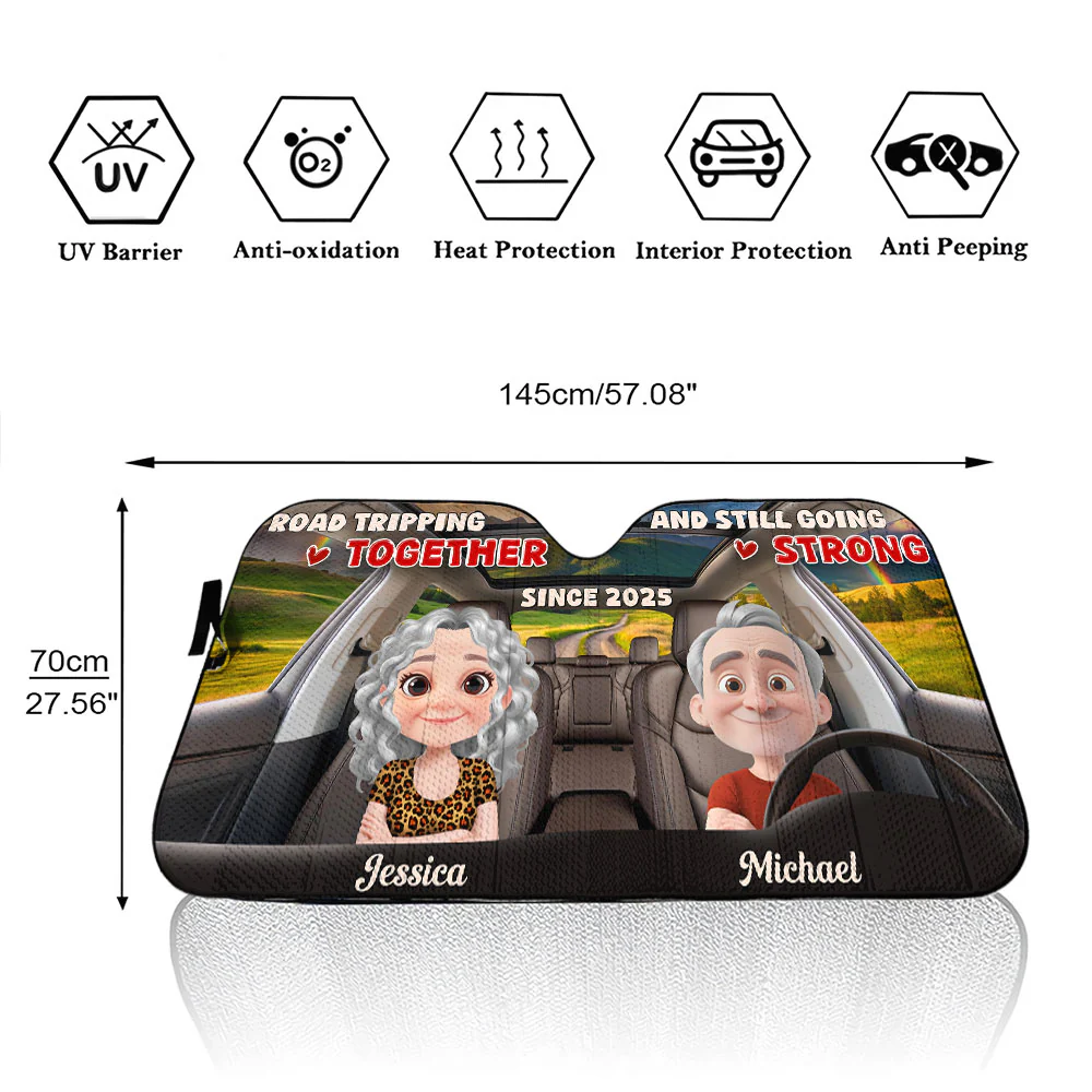 Together Forever - Personalized Custom Car Sunshade - Image 3