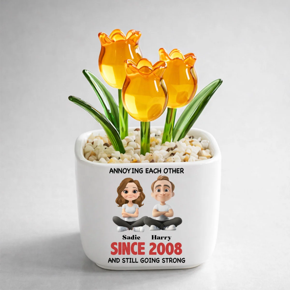 Together Forever - Personalized Custom Glass Everlasting Tulips - Image 10