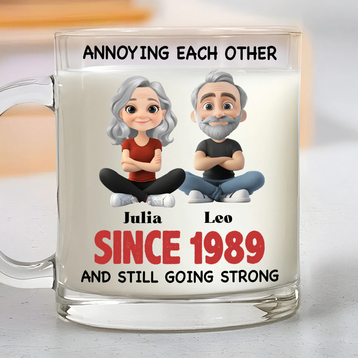 Together Forever - Personalized Custom Glass Mug - Image 2