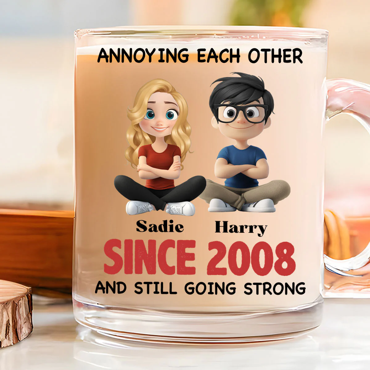 Together Forever - Personalized Custom Glass Mug - Image 3