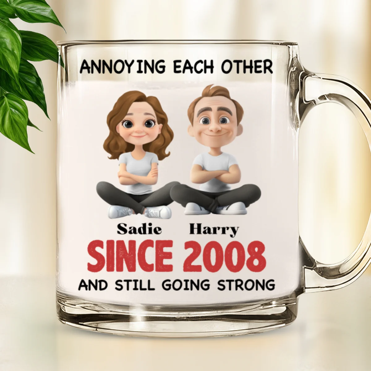 Together Forever - Personalized Custom Glass Mug - Image 5