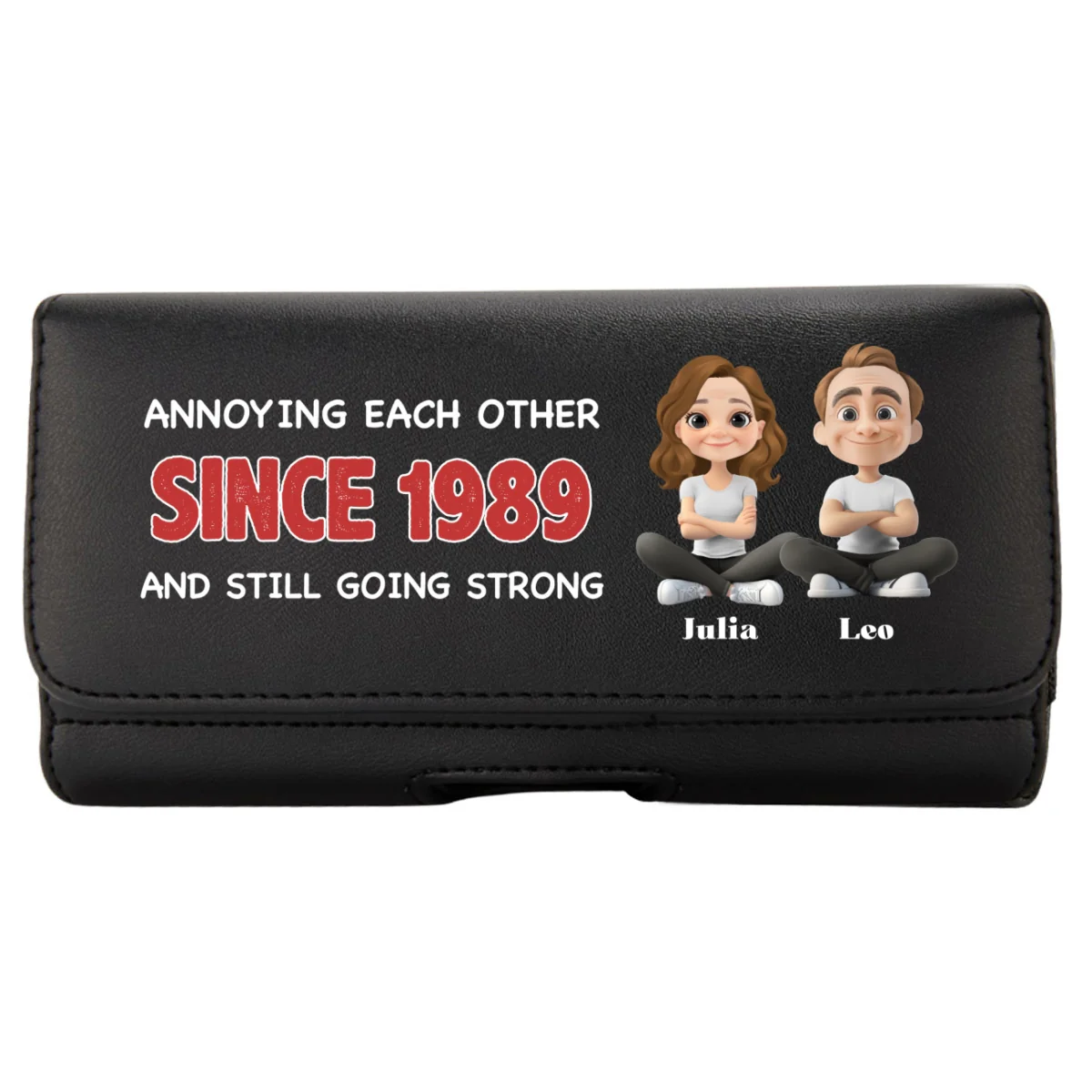 Together Forever - Personalized Custom Leather Phone And Card Holster - Image 10