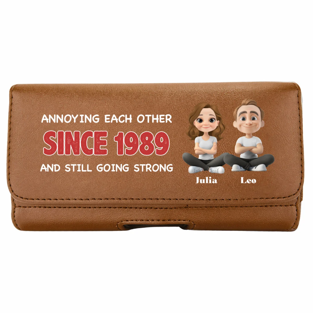 Together Forever - Personalized Custom Leather Phone And Card Holster - Image 11