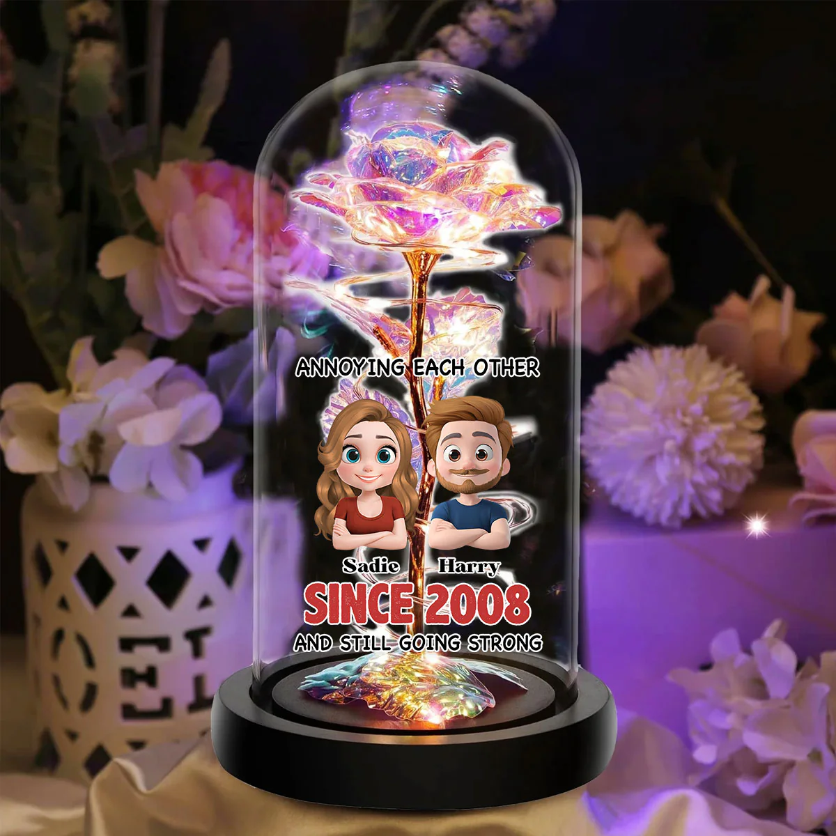 Together Forever - Personalized Custom Sparkly Rose - Image 5