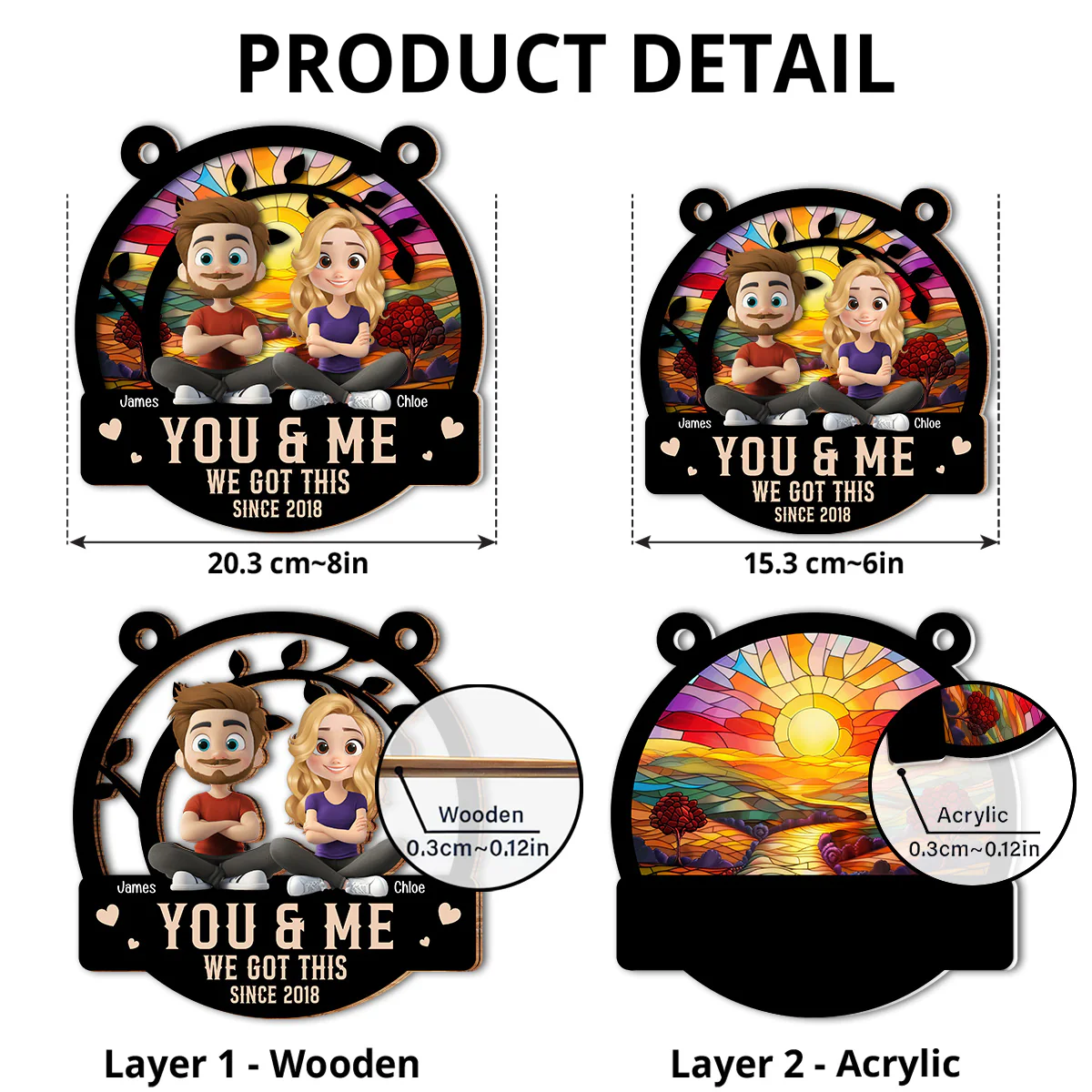 Together Forever - Personalized Custom Suncatcher - Image 4