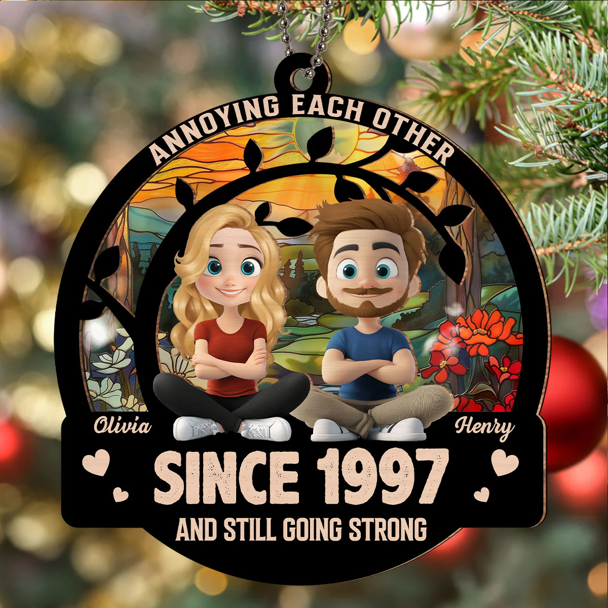 Together Forever - Personalized Custom Suncatcher Ornament - Image 2