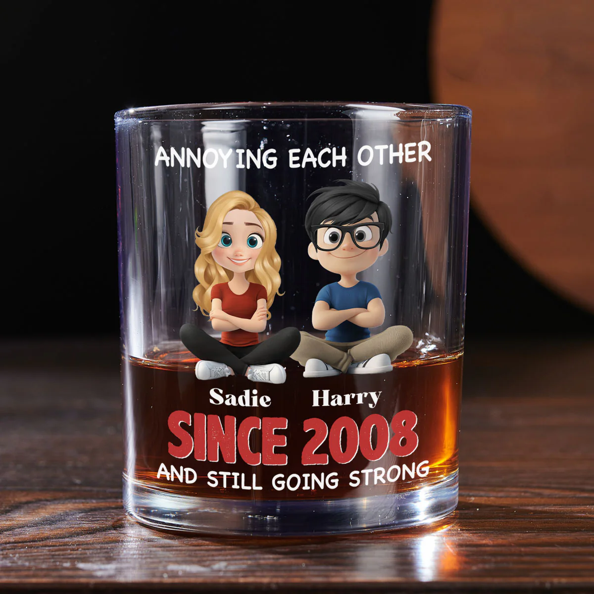 Together Forever - Personalized Custom Whiskey Glass - Image 4