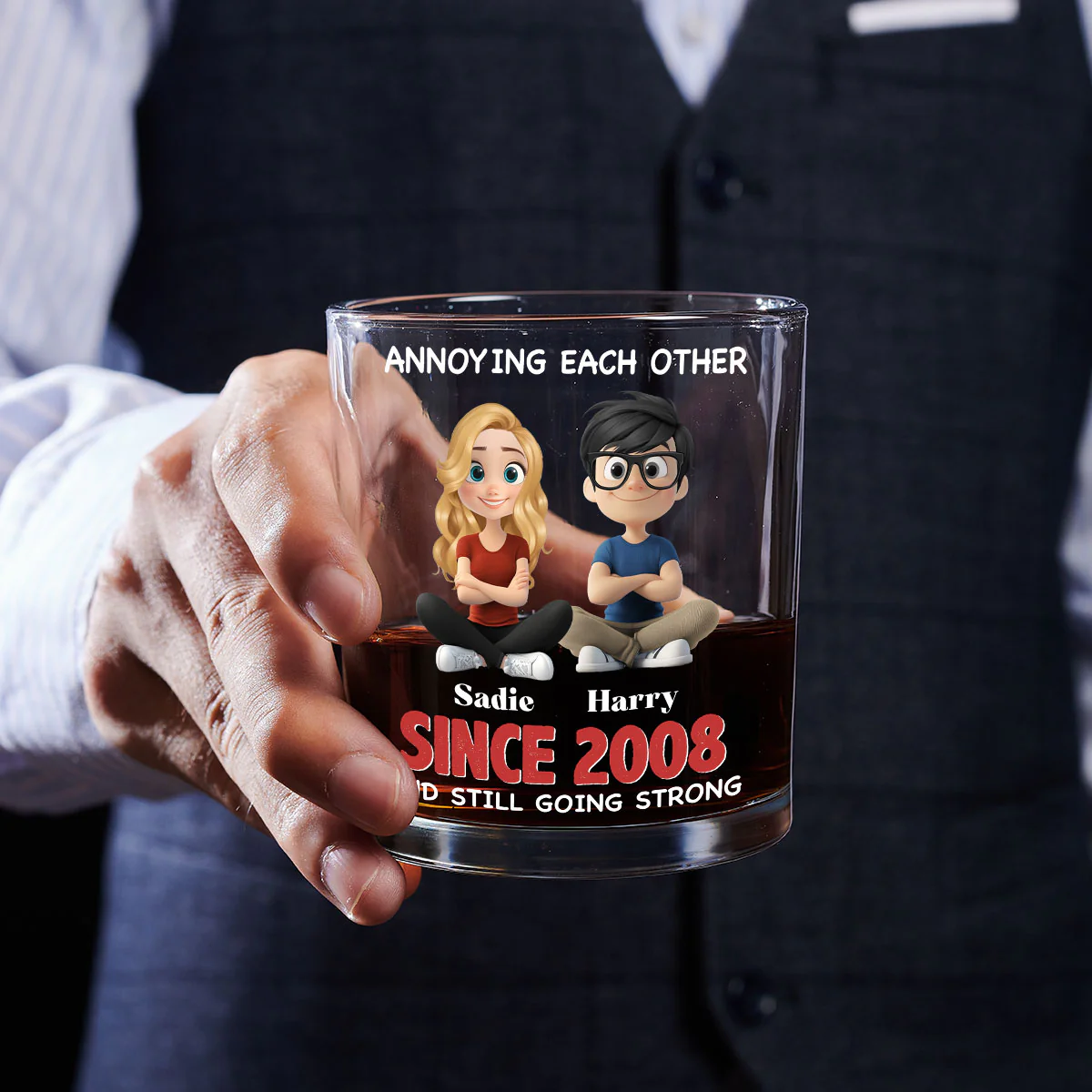 Together Forever - Personalized Custom Whiskey Glass - Image 5