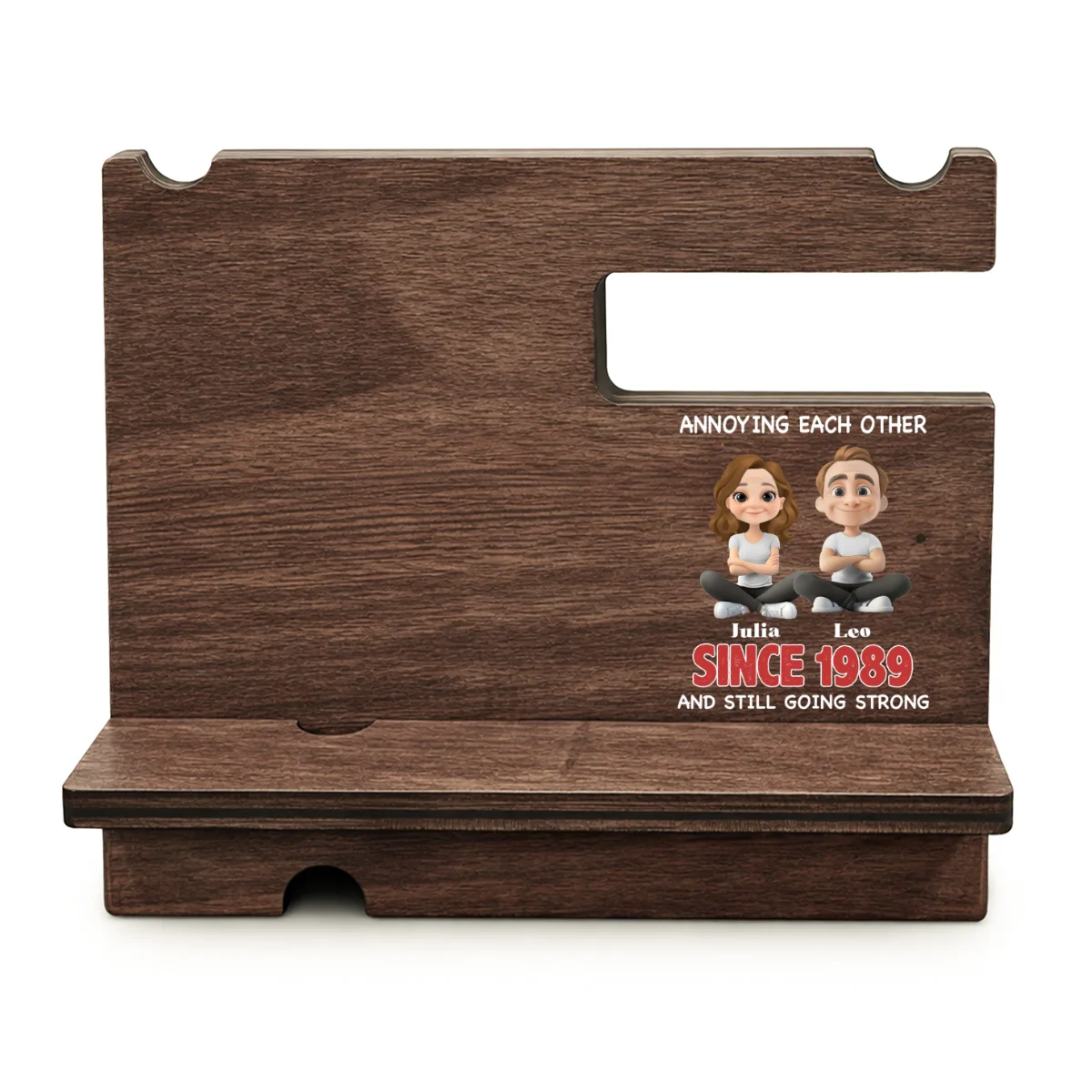 Together Forever - Personalized Custom Wood Phone Docking Station - Image 9