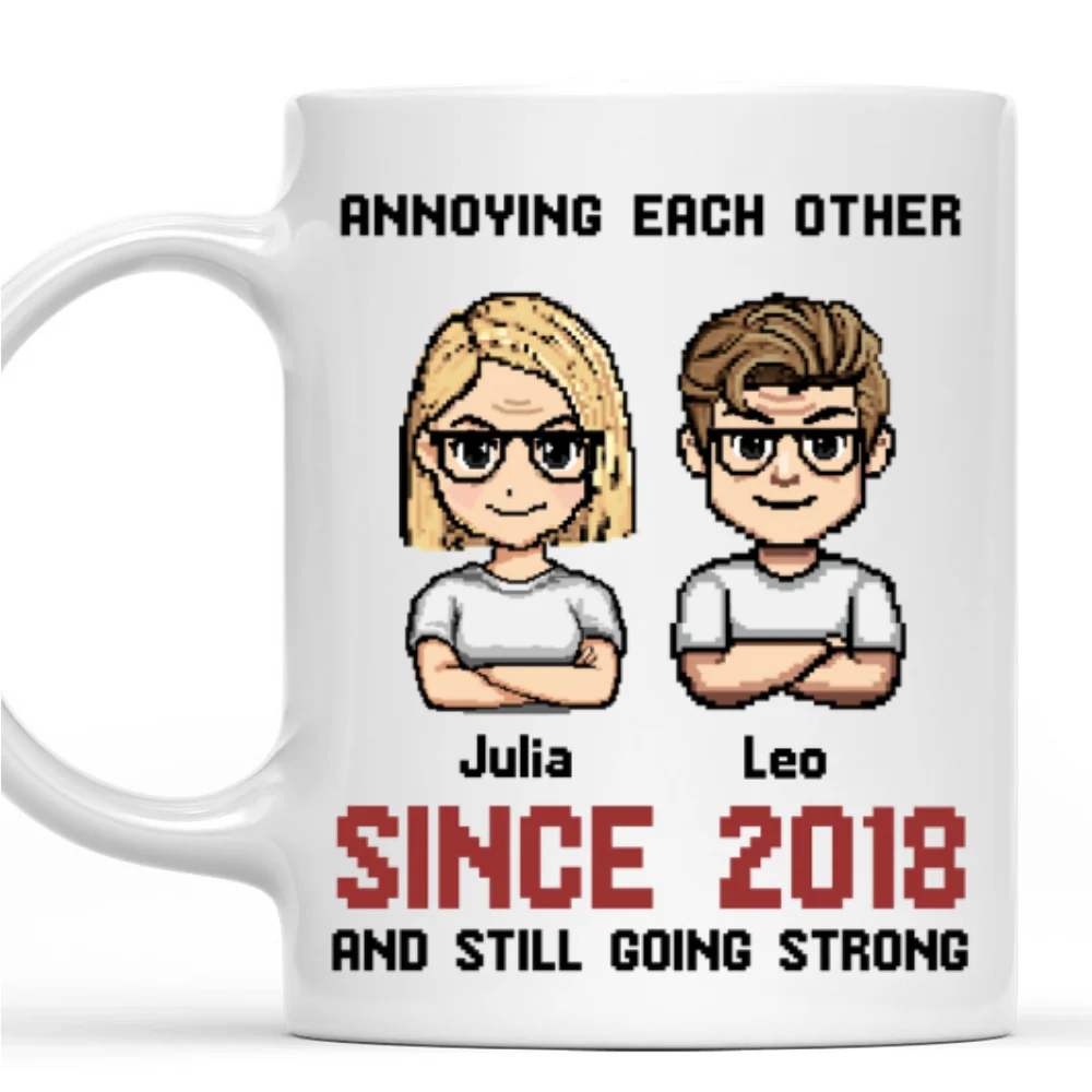 Together Forever Pixel - Personalized Custom Coffee Mug - Image 6