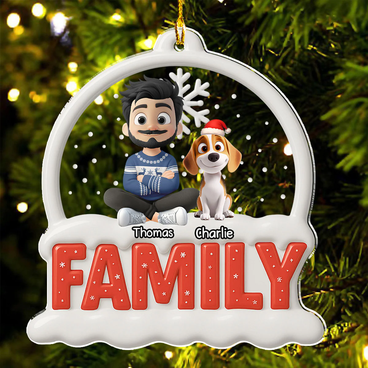 Together Forever Round Version - Personalized Custom 3D Effect Acrylic Ornament - Image 3