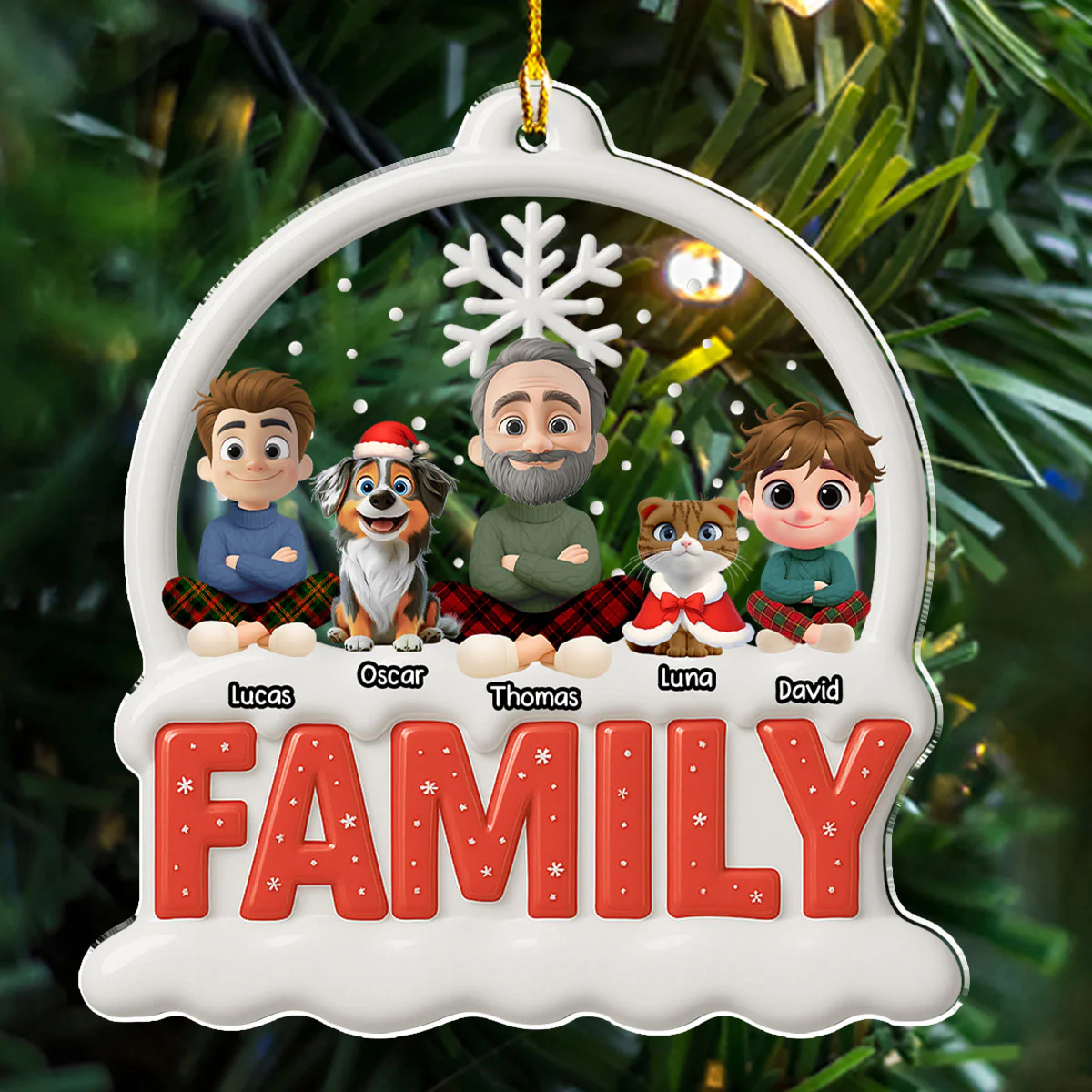 Together Forever Round Version - Personalized Custom 3D Effect Acrylic Ornament - Image 4