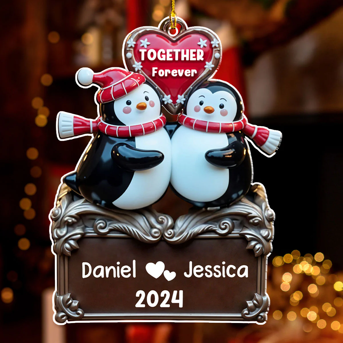 Together Forever Version 2 - Personalized Custom Acrylic Ornament - Image 3
