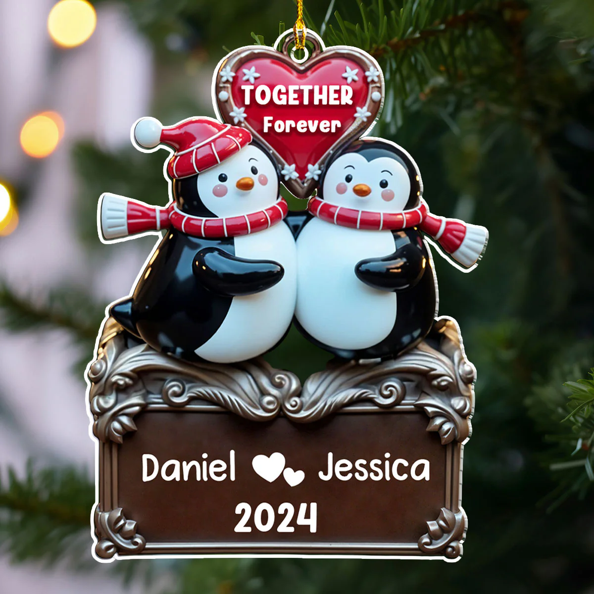 Together Forever Version 2 - Personalized Custom Acrylic Ornament - Image 4