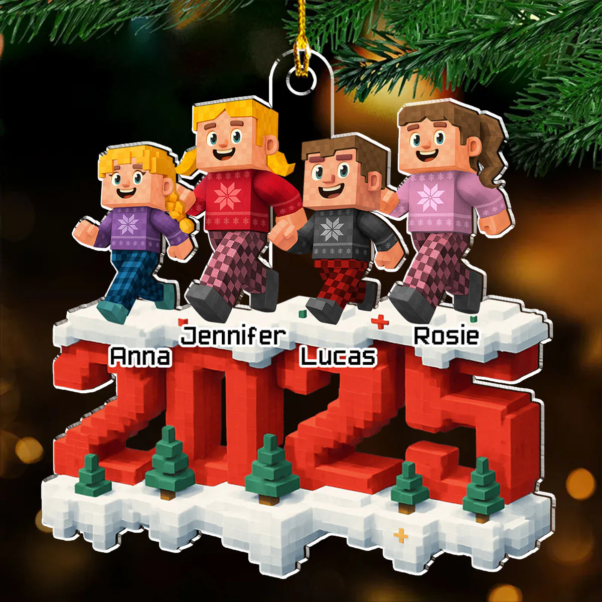 Together In This Year - Personalized Custom 3D Effect Acrylic Ornament - Image 2