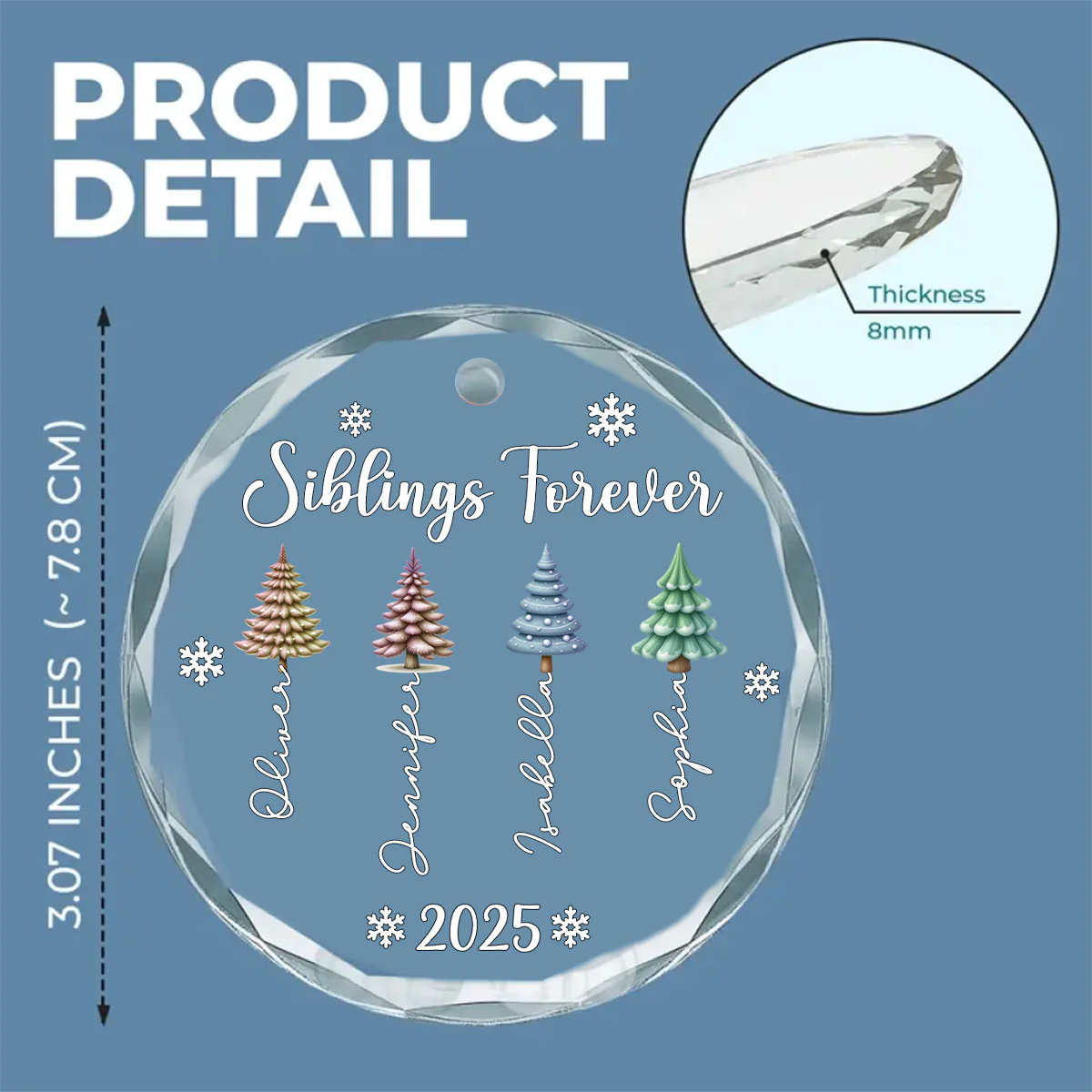 Together Is Always Better - Personalized Custom Glass Ornament - Image 6