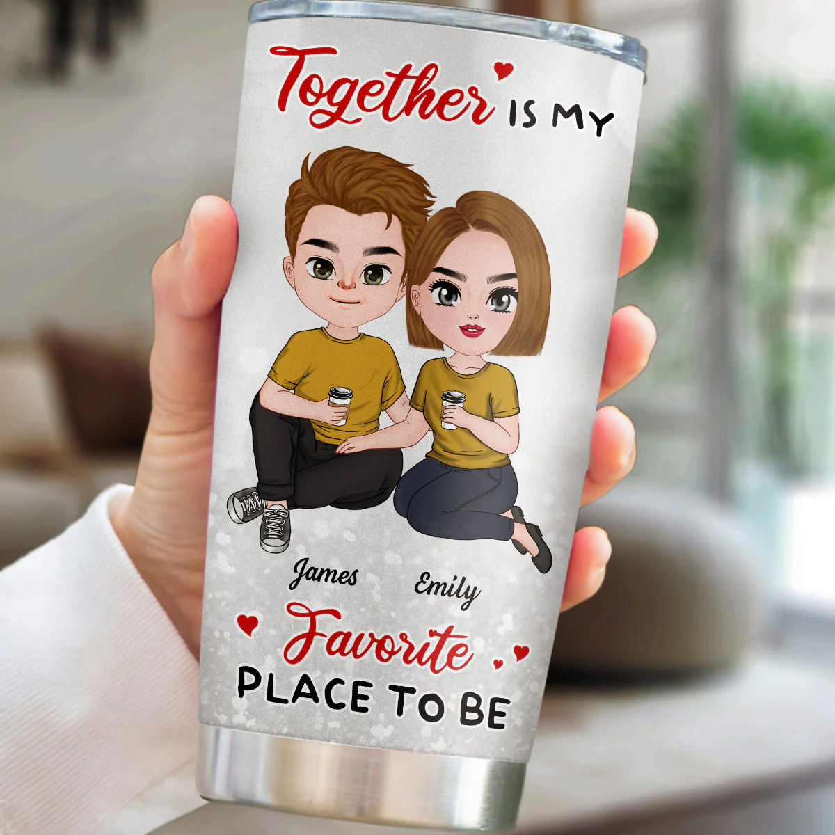 Together Is My Favorite Place To Be - Personalized Custom Tumbler - Image 2