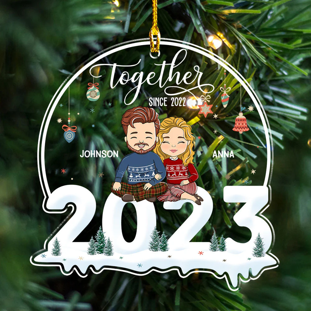 Together Since 2023 - Personalized Custom Acrylic Ornament - Image 3