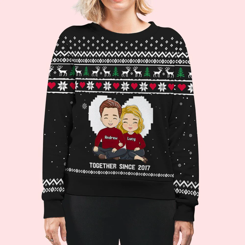 Couple Together - Personalized Custom All-Over-Print Sweatshirt - Image 4