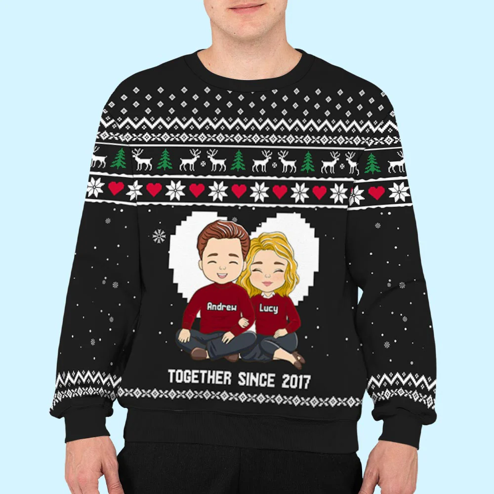 Couple Together - Personalized Custom All-Over-Print Sweatshirt - Image 6
