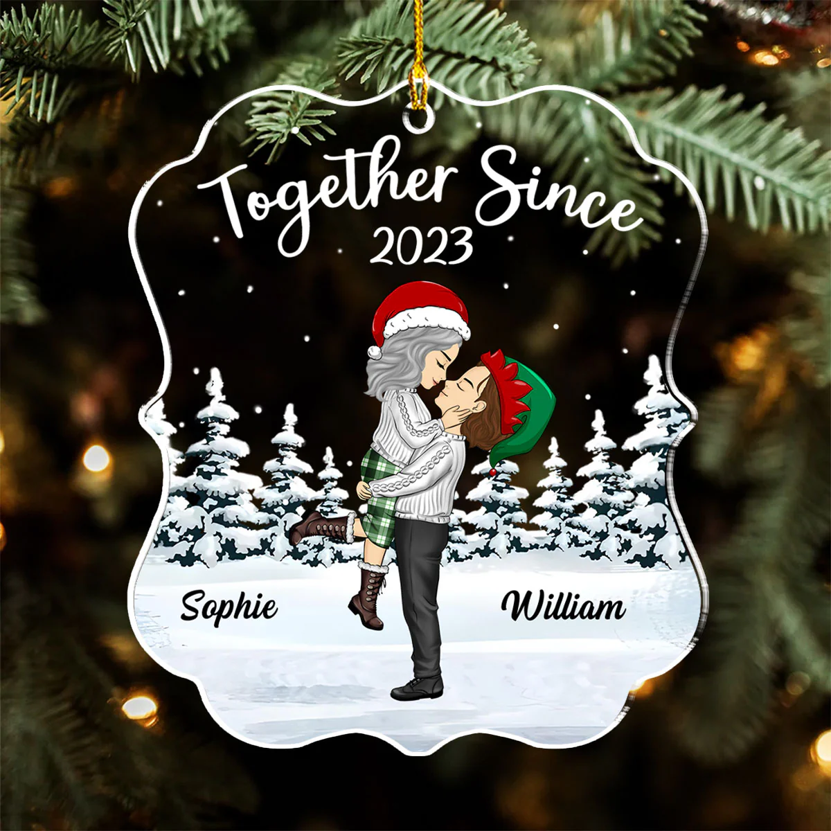 Together Since Christmas - Personalized Custom Acrylic Ornament - Image 3