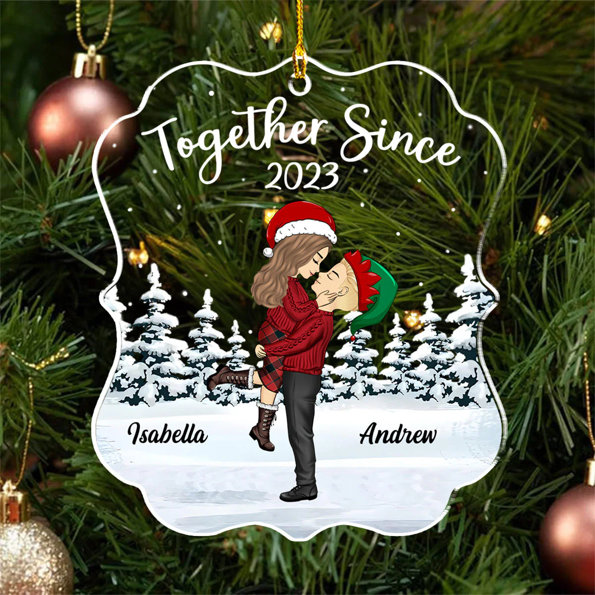 Together Since Christmas - Personalized Custom Acrylic Ornament - Image 4